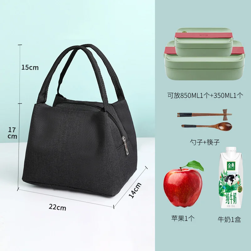 Women's Insulated Lunch Bag Oxford Cloth Food Container Portable Thermal Cooler Handbag Bento Pouch for Work Office Picnic