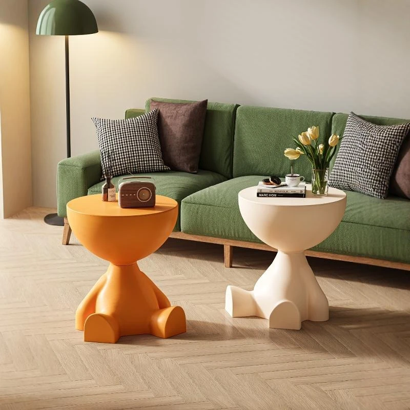 PP Plastic Sofa End Tables Corner Coffee Table Home Small Side Tables With Storage Space Modern Living Room Round Stool