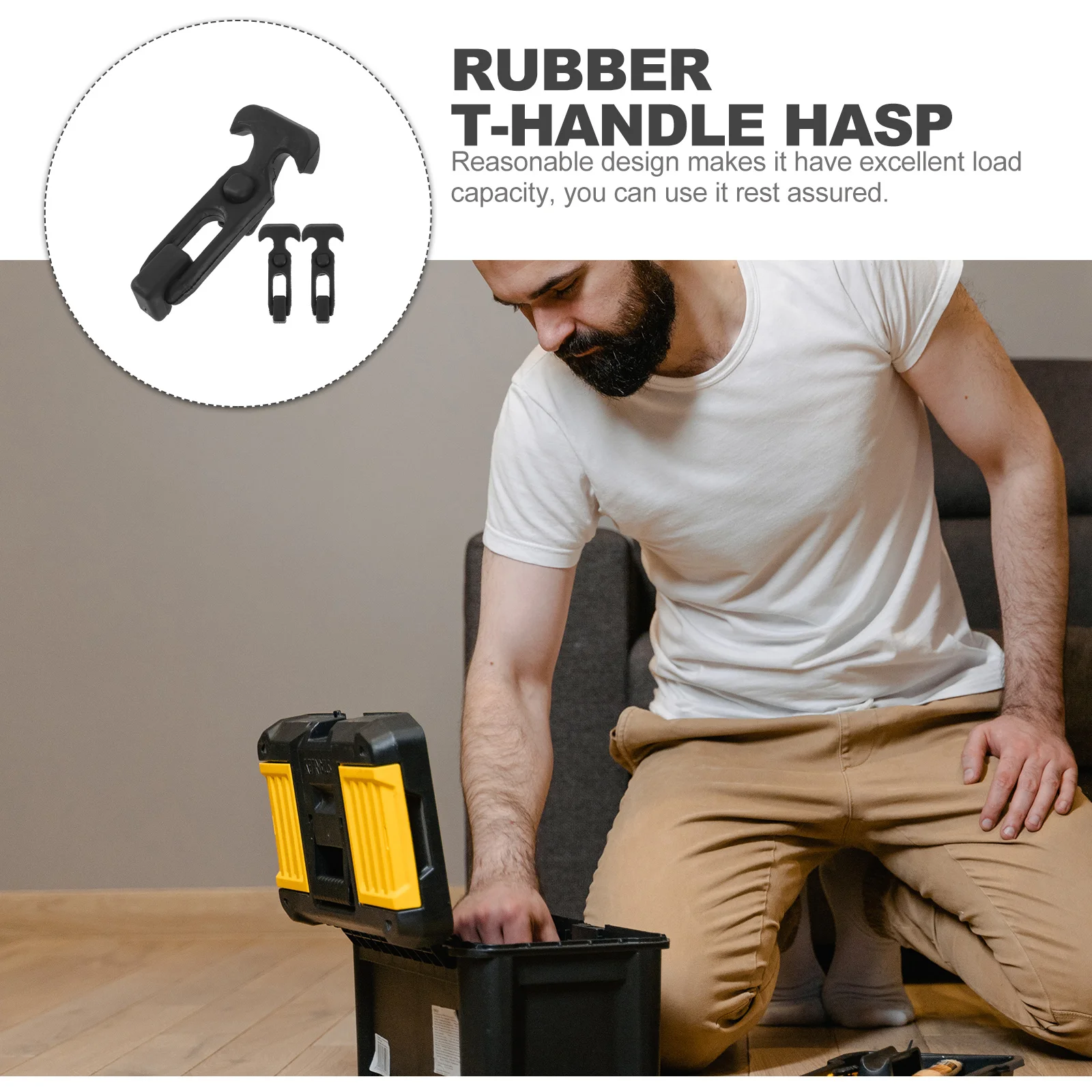 

3pcs T-Handle Hasp Heavy Duty Rubber Flexible Draw Latch For Toolbox Boat Hatch Freezer Latches