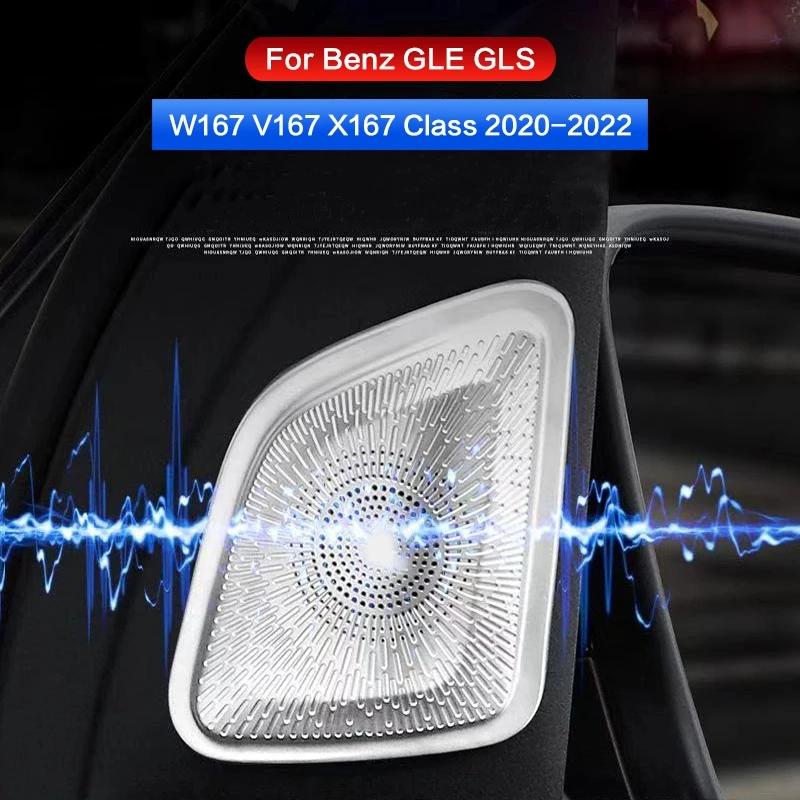

Car Front Speaker Tweeter Cover For Mercedes Benz W167 GLE GLS V167 X167 Class 2020-2022 Decorative Sticker Interior Accessories