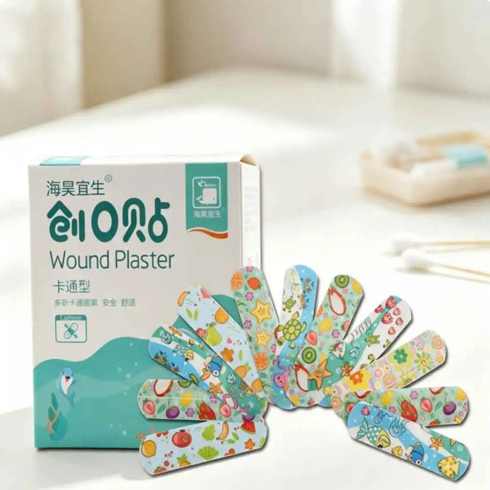 vvocci 100Pcs Water proof BreathableFor Children Cute Cartoon Bandages Flexible Adhesive Kids Bandages Bulk Kids Strips Medical
