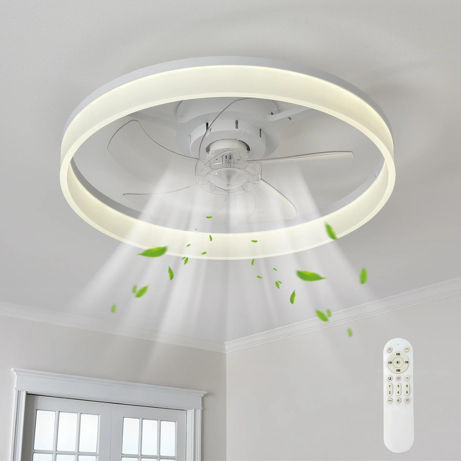 

Simple LED Ceiling Fan Light Remote Control with Infinite Dimming 6 Levels of Wind Speed ​​Living Room Bedroom chandelier fan