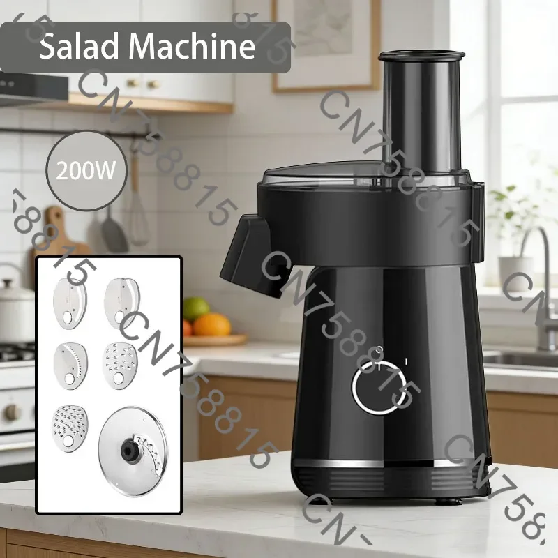 Household Kitchen Food Processing Machine，Electric Food Chopper 200W 6 In 1 Multifunctional Slicer Shredder Cutter Eu Plug