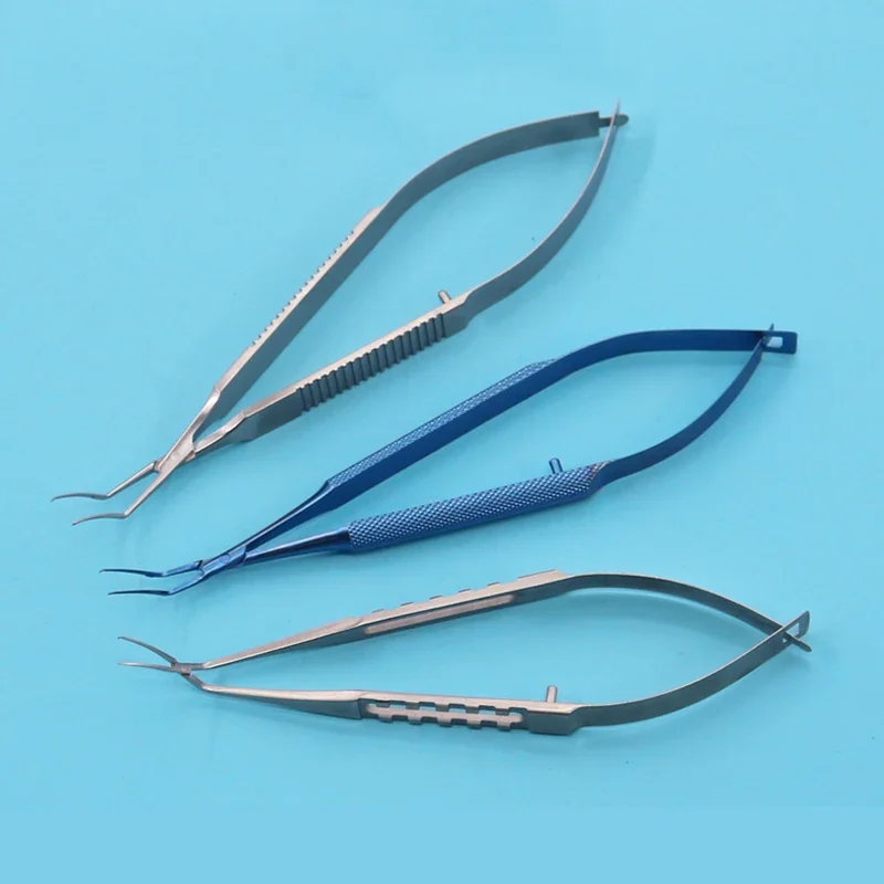 Curved Angle Titanium Alloy Microscopic Capsulotomy Forceps for Small Incision Surgery Medical Grade Precision Instrument