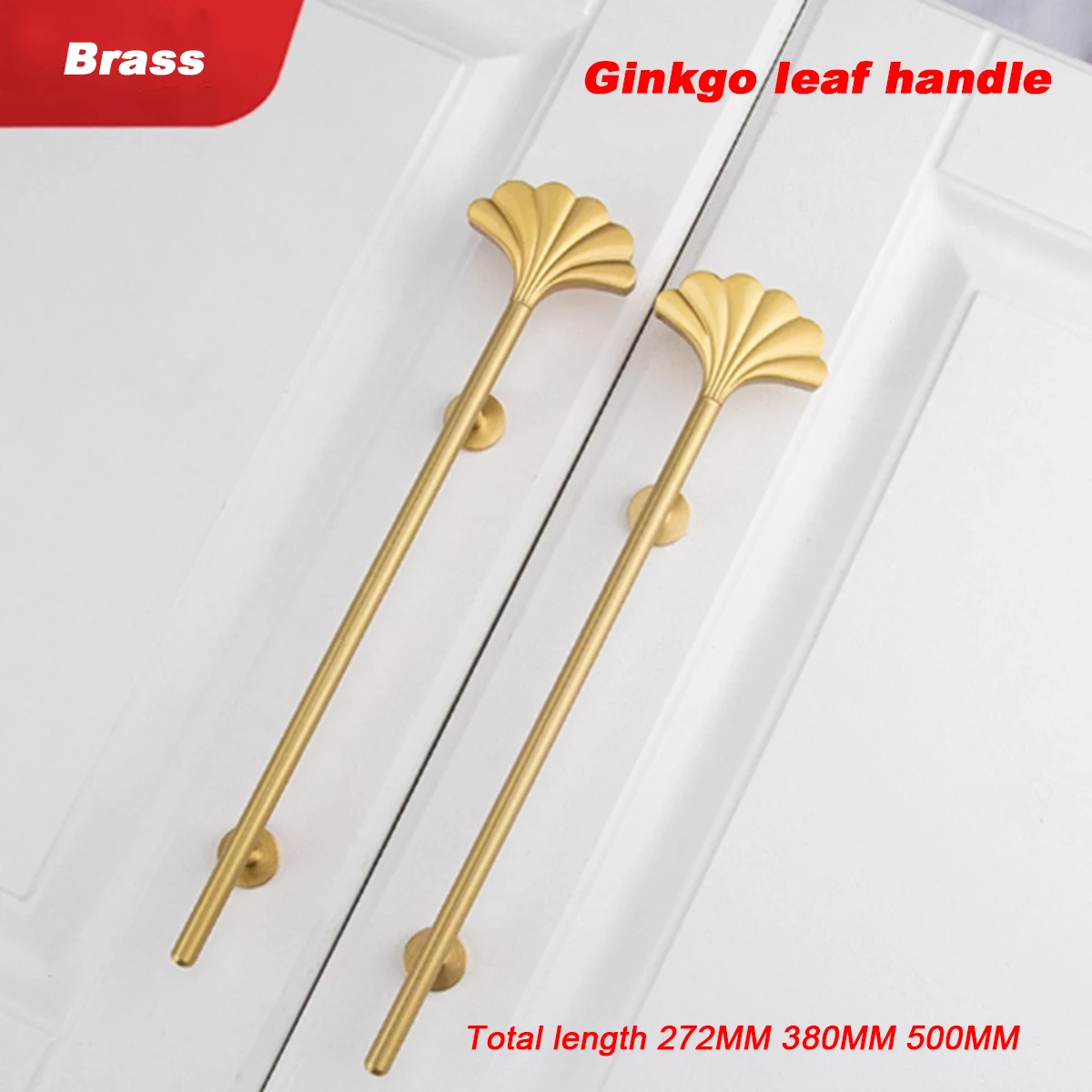 

French Style Light Luxury Simple Handle, Personalized Creativity, Ginkgo Leaf Brass Handle, Clothing Cabinet Door Drawer Handle