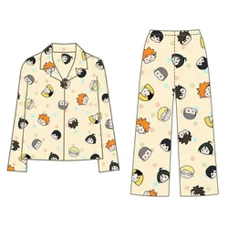 Haikyuu!! Anime Polyester Cotton Pajamas Nighty Nightgown Pajama Pants Nightclothes Shorts Cospaly Cartoon Gift Q Edition