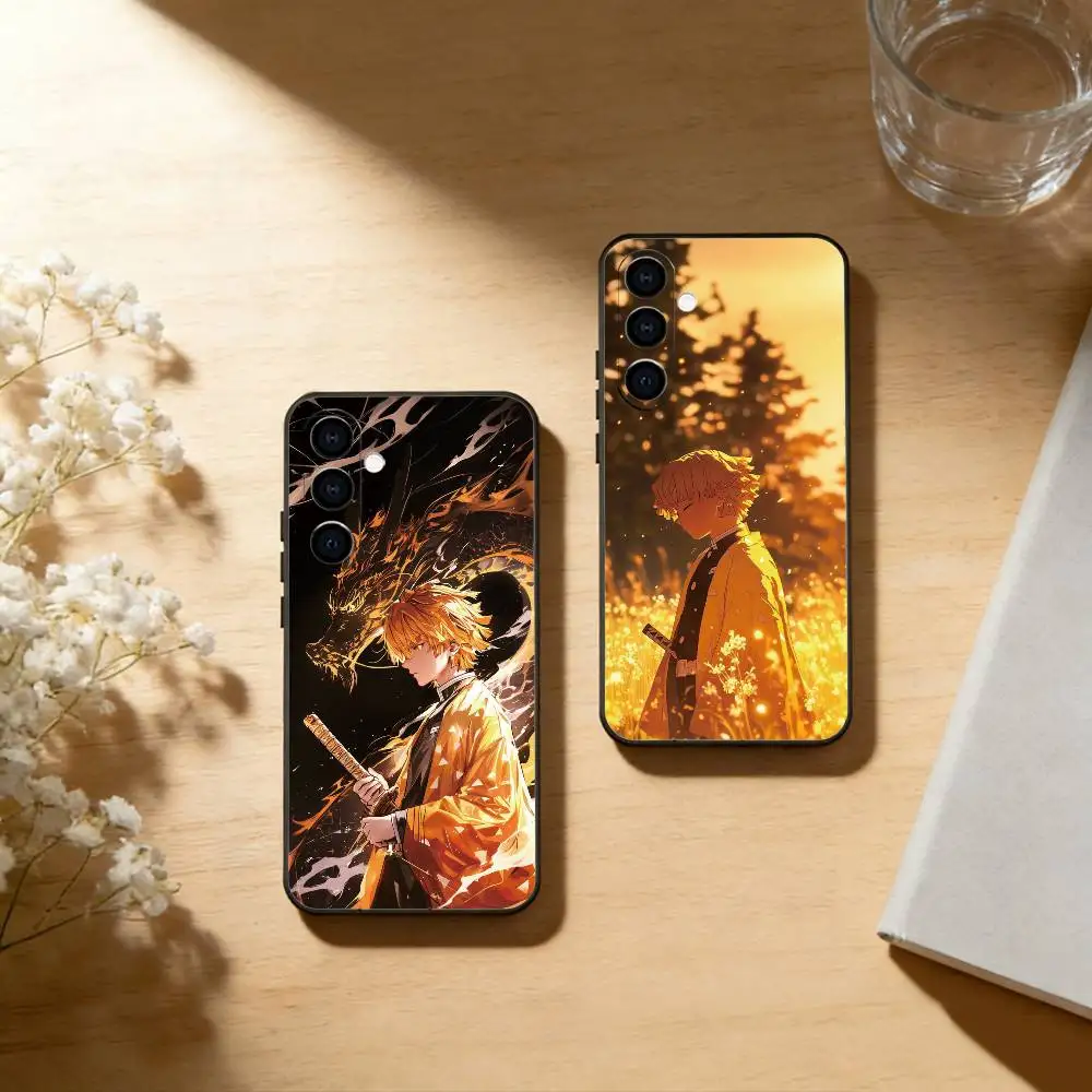 Demon Agatsuma Zenitsu Phone Case For Samsung Galaxy A73,A72,A71,A70,A53,A52,A51,Others Soft Black Cover