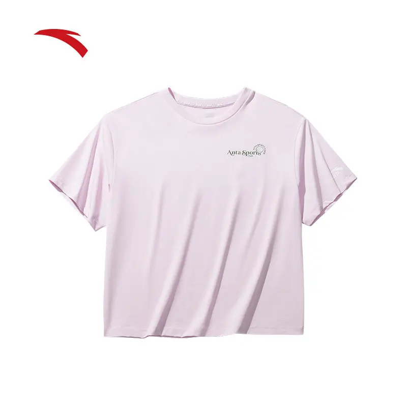 Anta antibacterial T short ice silk knitted short-sleeved T-shirt women's 2026 summer loose top