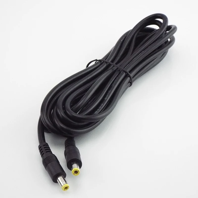 0.5/1.5/3M DC 12V 10A Power Supply Splitter Male To Male Connector 5.5mm*2.5mm Plug Power Adapter Extension Cable E4