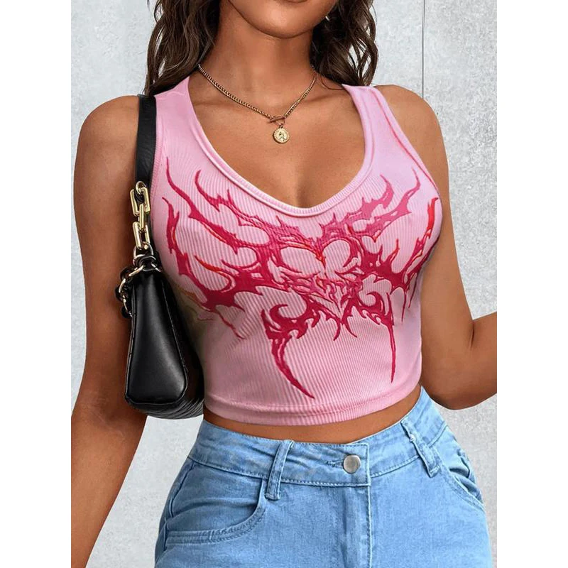 

Spring Summer Fashion Heart-Shaped Rhinestone Short Cropped Slim Fit T-Shirt European American Style Top