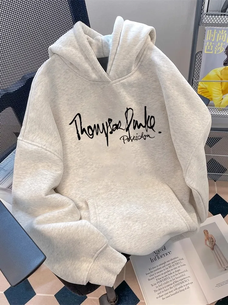 2025 American Streetwear Brand High-end Spider Letter Adult Men's Autumn Winter Fleece Warm Outdoor Loose Soft Hooded Sweatshirt