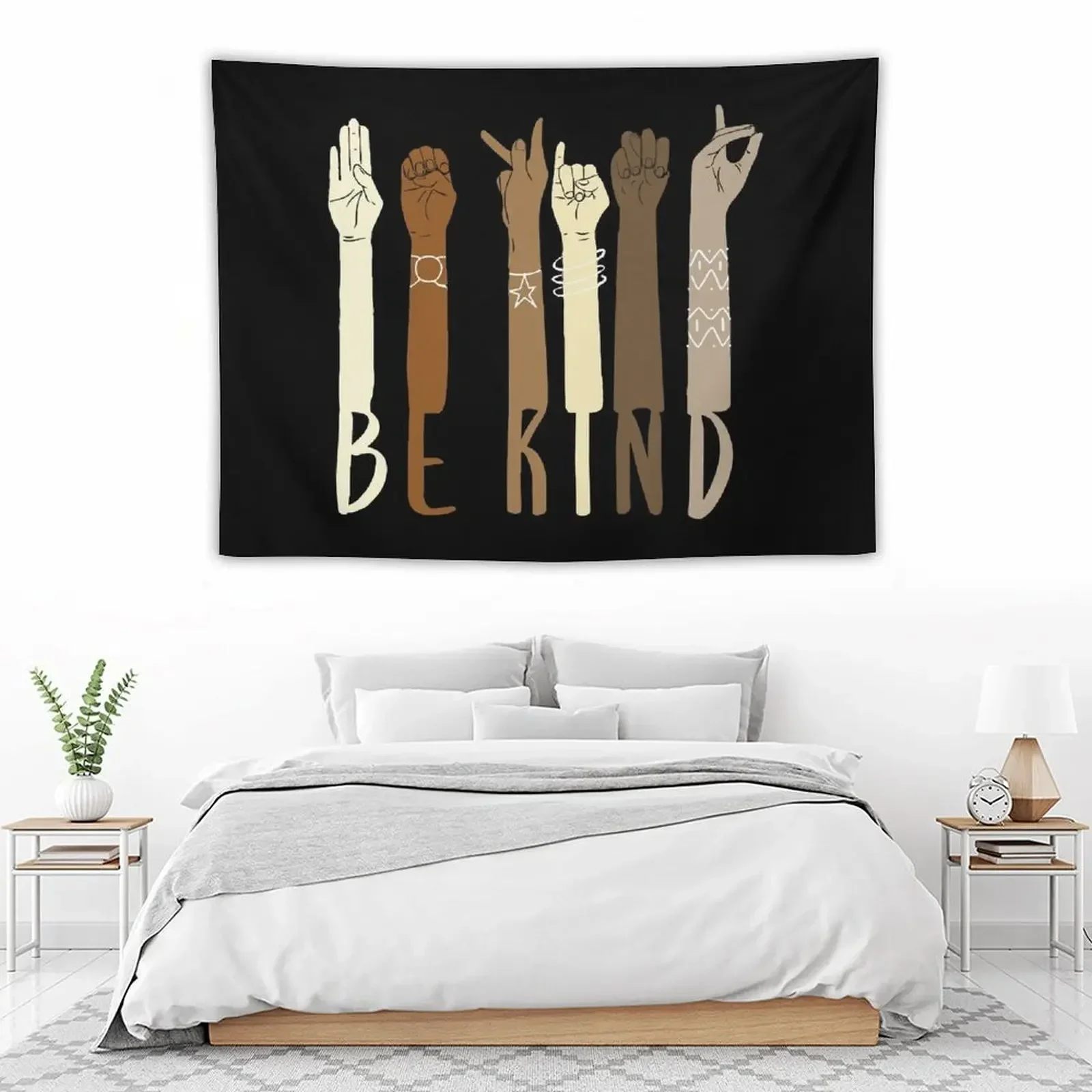 

Be Kind Sign Language, be kind hands, be kind Tapestry Bedroom Deco Korean Room Decor Tapestry