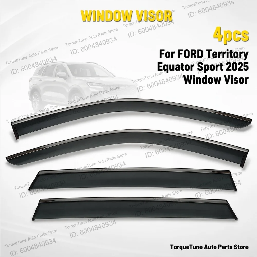 Premium Easy Install In-Channel Window Visor Sun Rain Guard For Ford Territory Equator Sport 2025 Direct Fit Wind Deflector