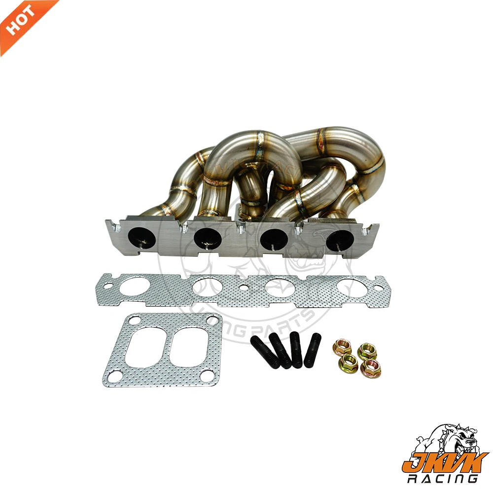 JKVK RACING Stainless Steel 3mm T4 Twin Turbo Manifold For MK5 MK6 EA888 EA113 A3 S3 A5 Q5 A6 TT TTS 2.0 TFSI