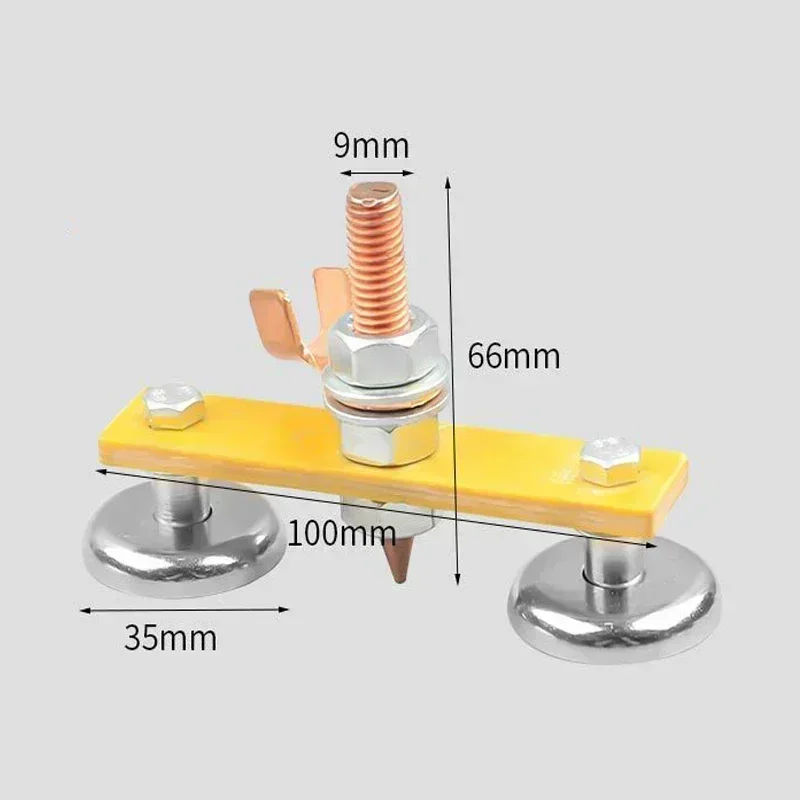 1 pz saldatura testa magnetica saldatura magnetica Fix morsetto a terra doppio forte supporto per saldatura elettrica a terra