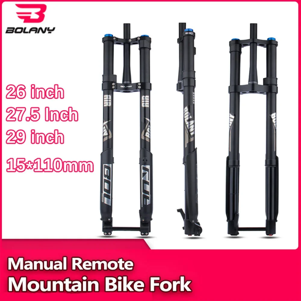 

BOLANY Fork Mtb 26/27.5/29inch Bicycle Suspension Double Shoulder Inverted Bicycle Fork Rebound Adjustment Shock Absorber DH