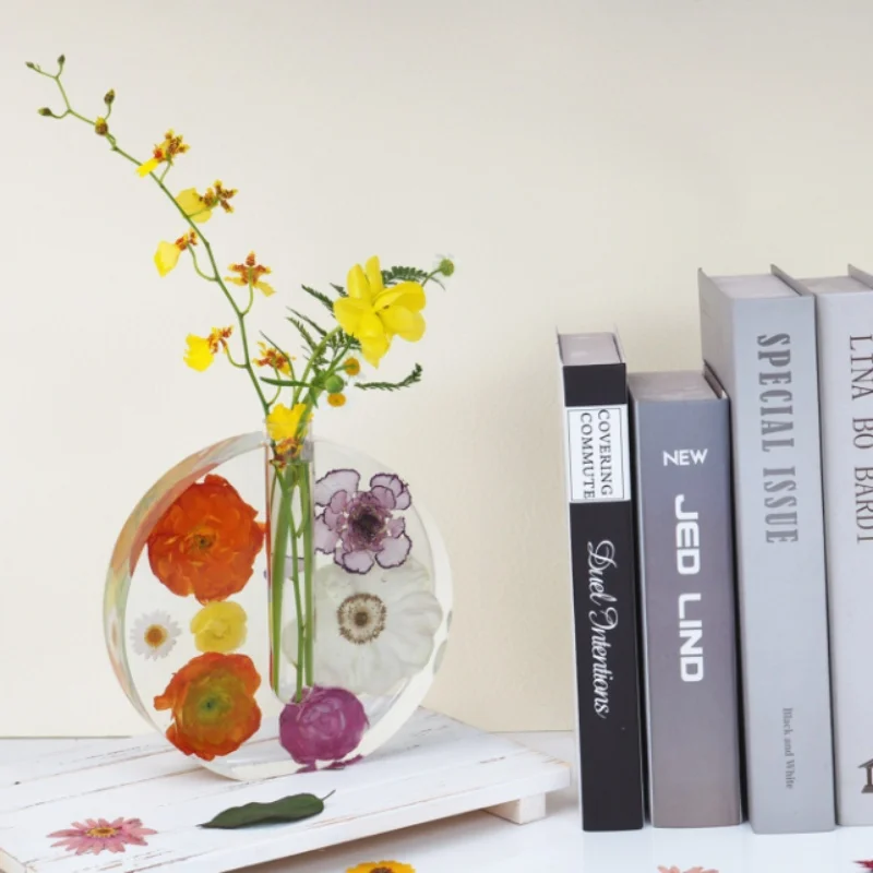 Stampo in resina epossidica di cristallo fai da te esagonale vaso rotondo provetta dispositivo di fiori cultura pianta d'acqua stampo in Silicone