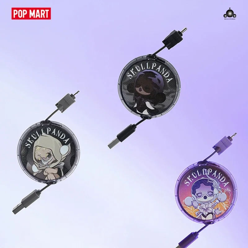 

POP MART SKULLPANDA Sound Series Data Cable IPhone TYPE-C Blind Box Toys Kawaii Anime Action Figure Caixa Caja Surprise Mystery
