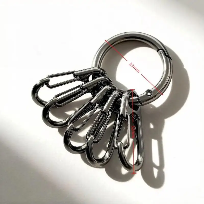 Metall-O-Ring-Federverschlüsse mit 5 Stück Hakenverschlüssen für DIY Öffnbare Runde Karabiner Schlüsselanhänger Clips Hakenverschlüsse Zubehör – Detail 8