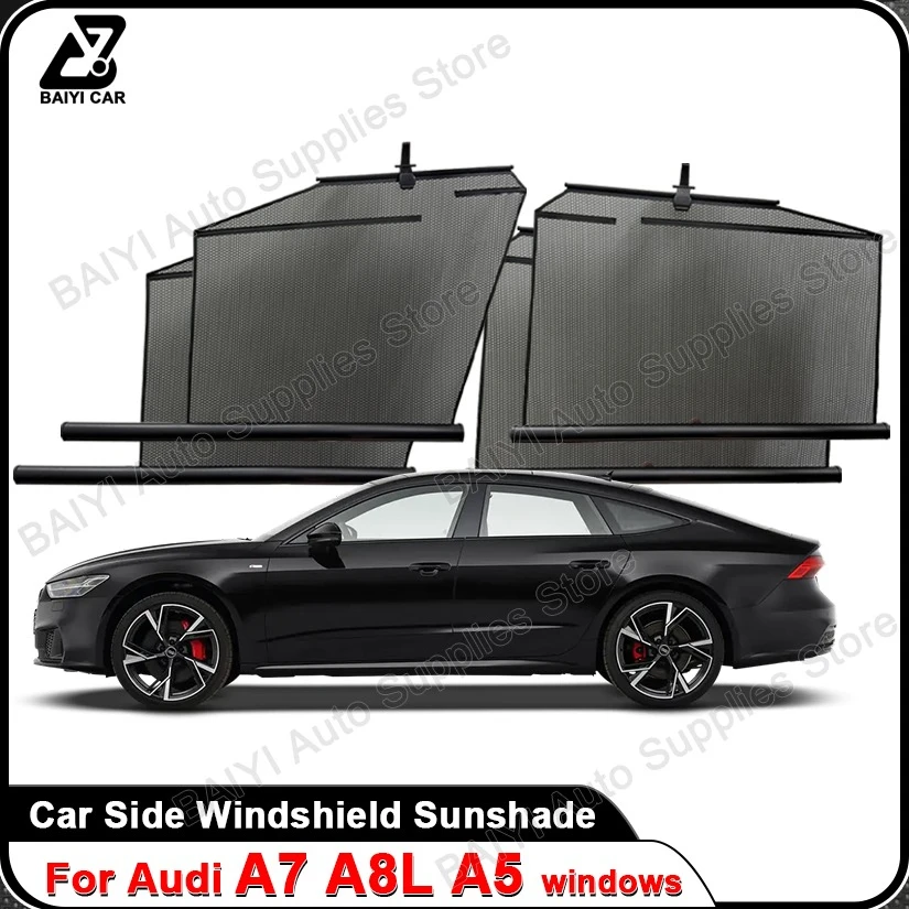 For Audi A7 A8L A5 Car window sunshade, Interior sun protection,Front and rear windows lift curtain,Customized auto Accessories