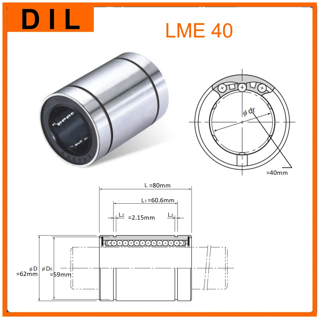 Osk ikoベアリング、diy、オリジナル、新品、lme40、lme40uu、lme40aj、lme40aju、lme40opuu、lme40opuuを交換するリニアブッシング