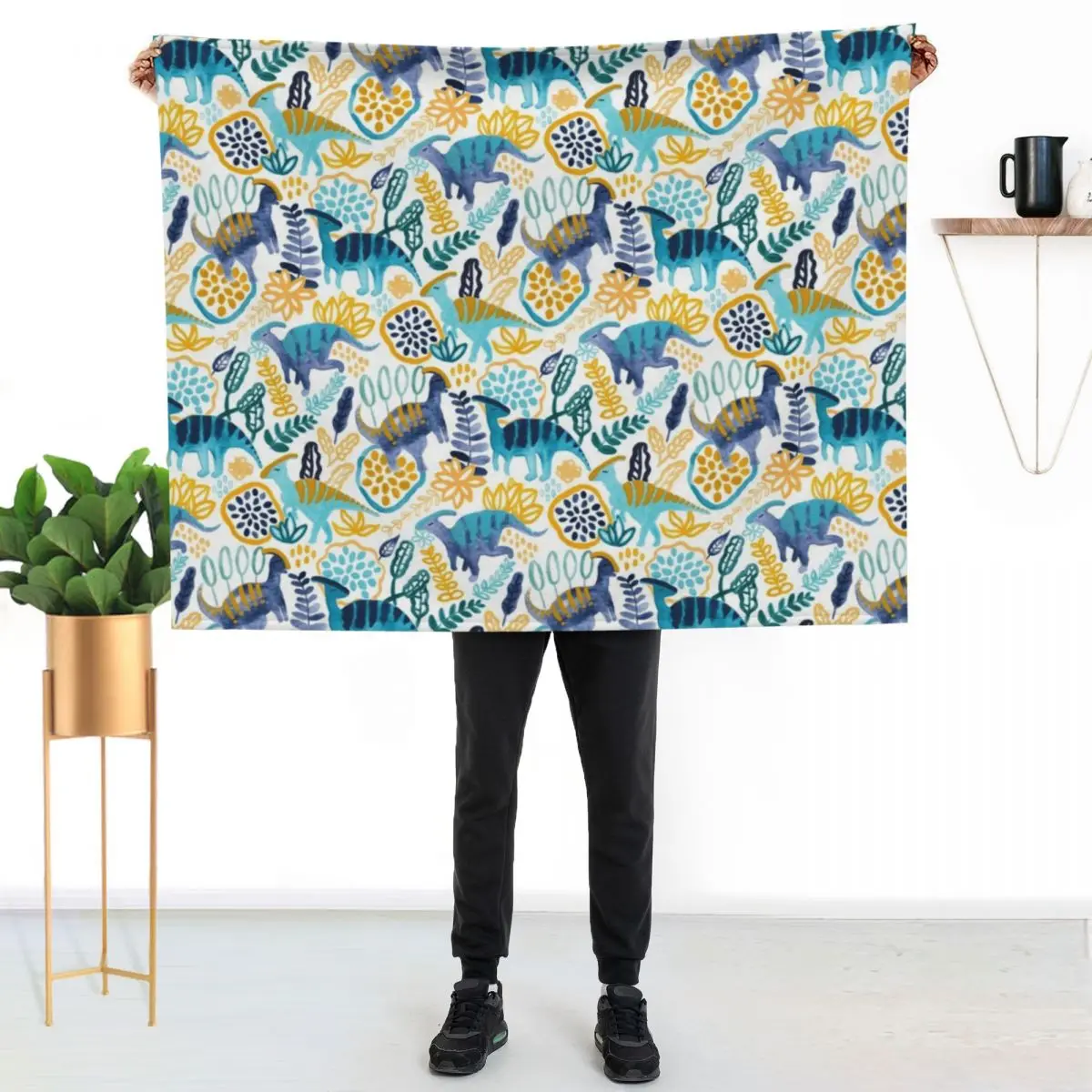 

Gouache Parasaurolophuses Throw Blanket Reusable Durable Soft Blanket for All Seasons