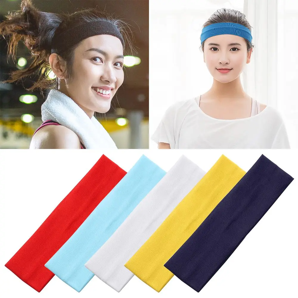 1PC Fashion Fitness Yoga Headwear Elastic Solid Color Sports Headbands Yoga Hair Bands
