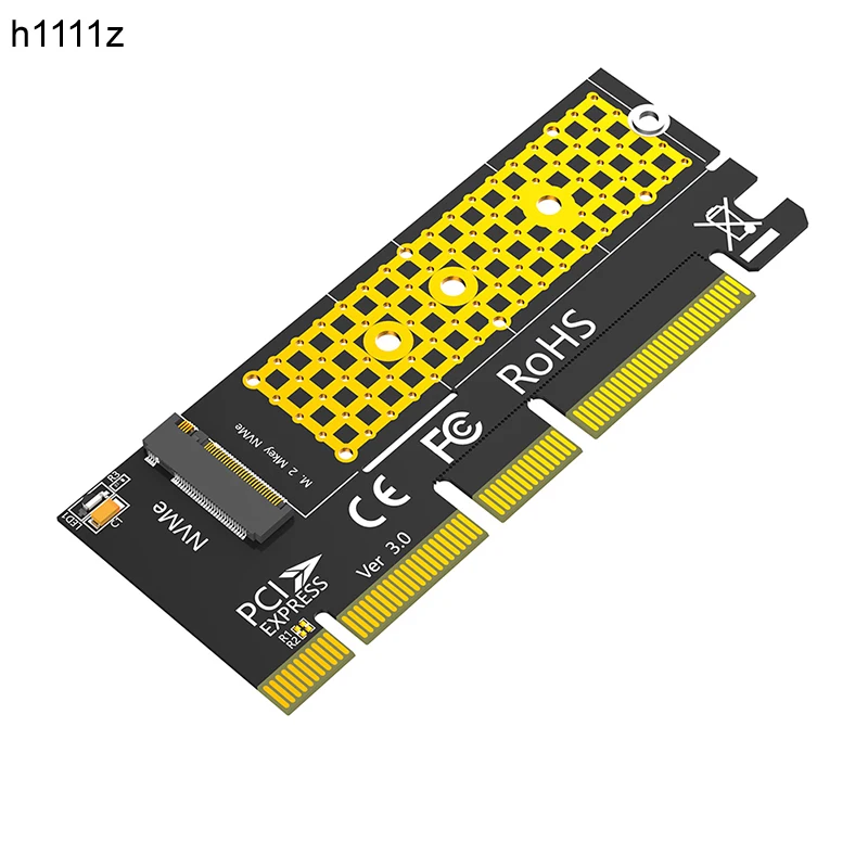 M.2 NVME Key M to PCI Express X4/X8/X16 Adapter Expansion Card Riser Converter with LED Supports 2230 2242 2260 2280 M2 NVME SSD