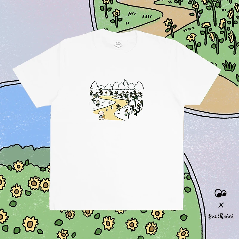 Circ Store X Mud nini Artist collaboration Sunflower Garden Original comic T-shirt short sleeve