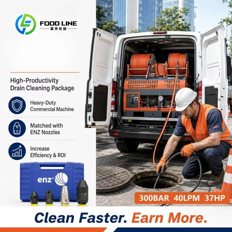 Custom sewer jetter drain washer dual hose reel heavy‑duty high pressure unit with nozzle kit for plumbing service contractors