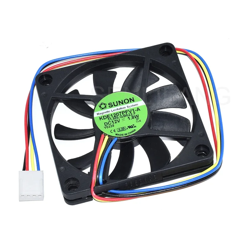 KDE1207PFV1-A Computer Blower Axial  DC 12V 1.8W 70x70x10mm 4 Wires Cooling Fan