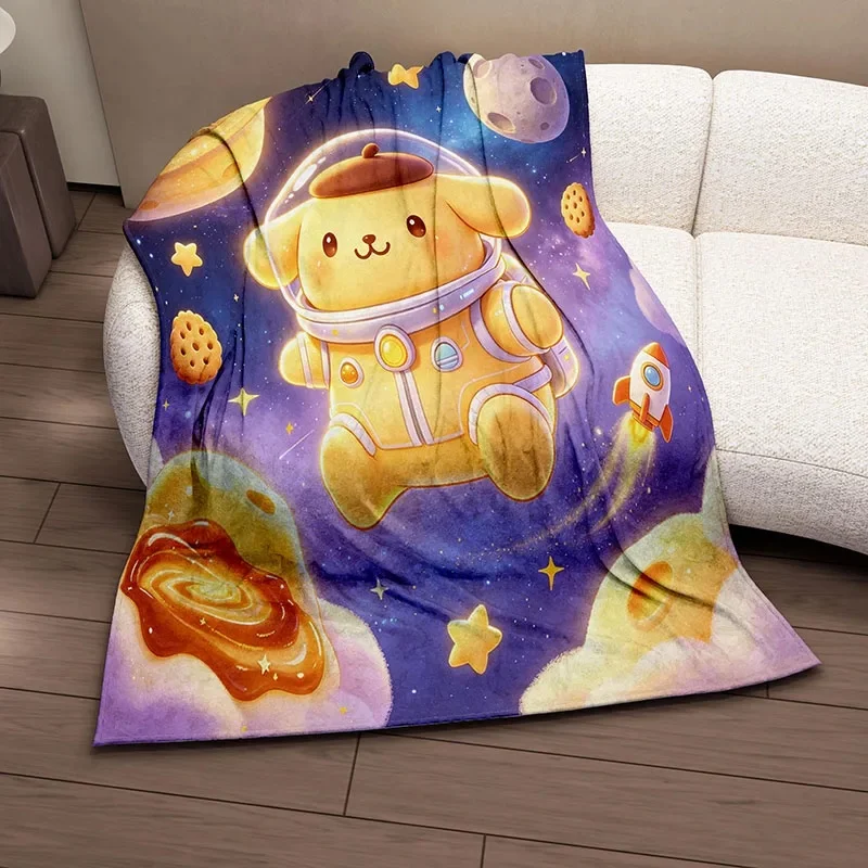 HD 3D Print Flannel Throw Blanket, Lovely Pompompurin Cartoon Pattern, Warm Light Blanket For Bed, Great Gift For Young Ladies