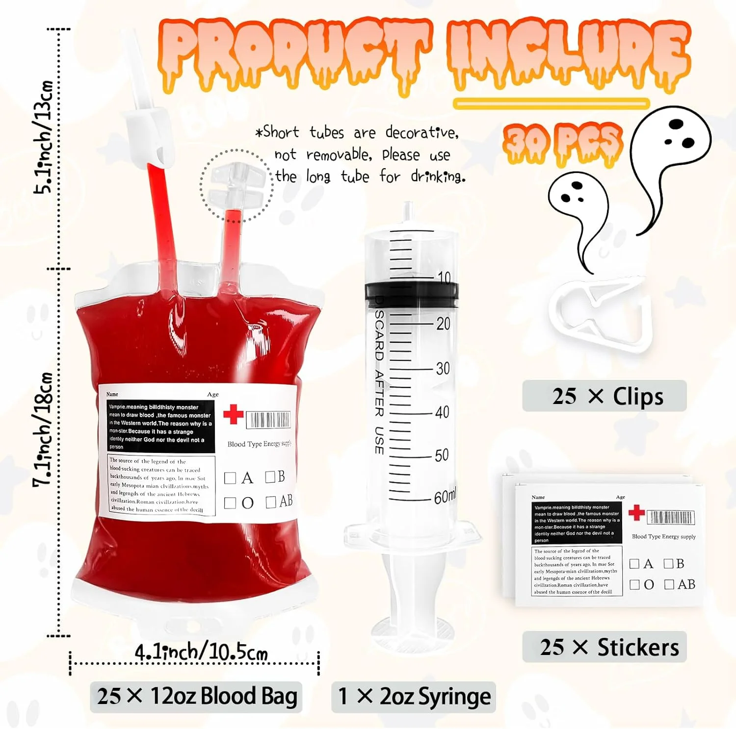 25 stücke Halloween Blut Taschen Fruchtsaft Getränke Taschen Vampire Cosplay Liefert Horror Requisiten Trinken Container Party Dekorationen – Detail 4