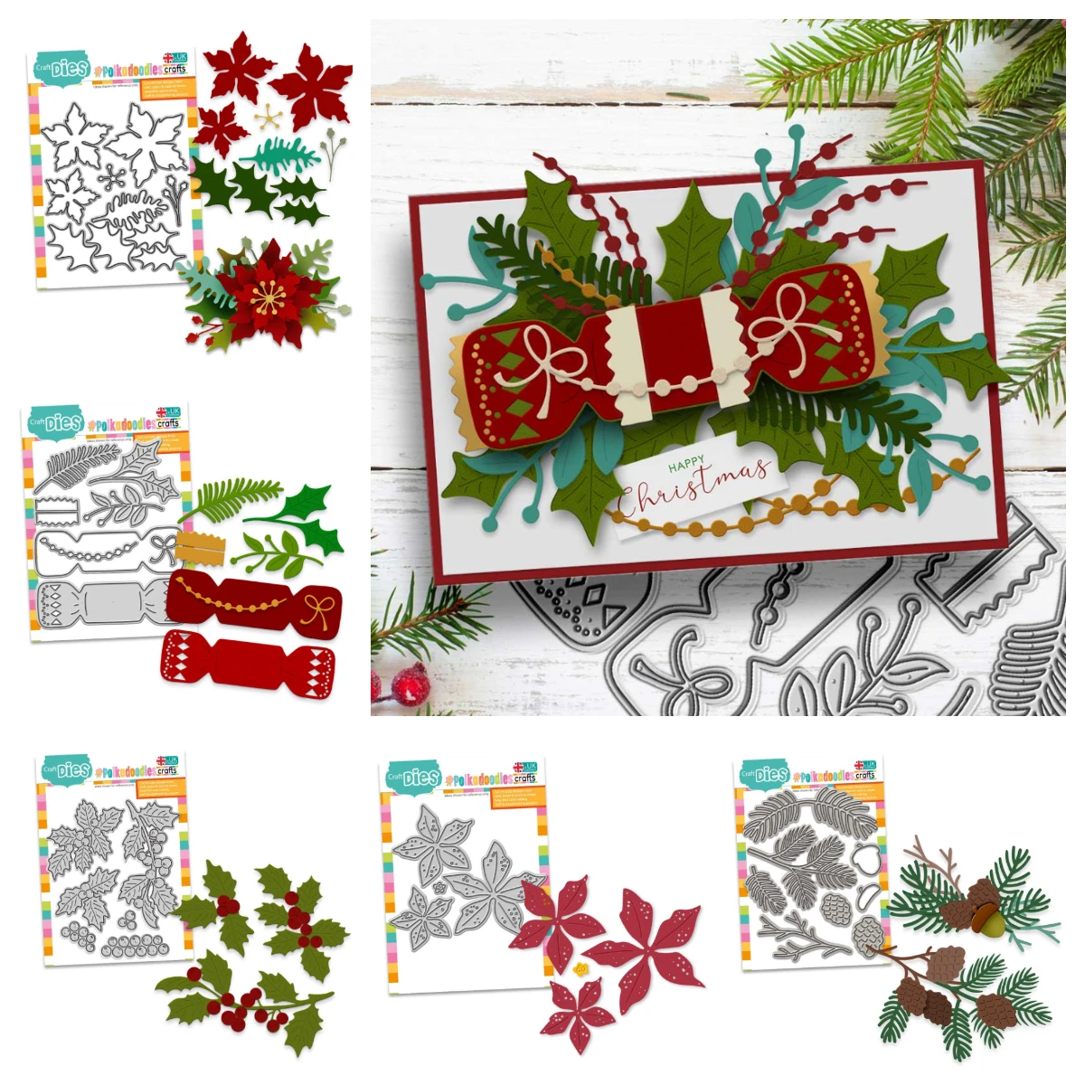 

Poinsettia & Holly Flower Metal Craft Cutting Dies Scrapbooking Paper Diary Decoration Manual Handmade For 2025 Embossing New