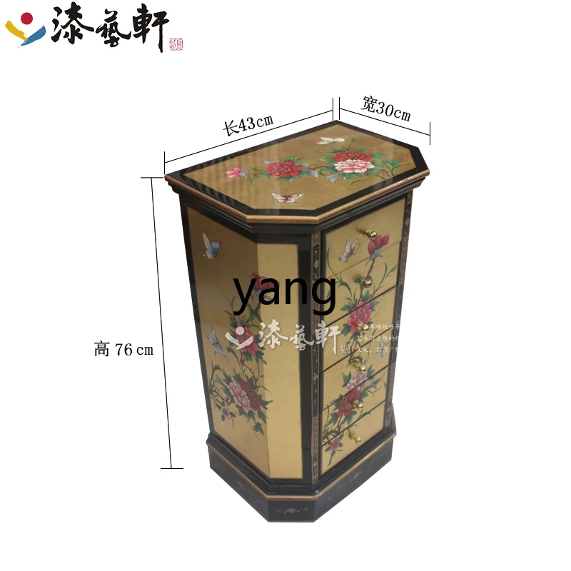 

LXL New Chinese Painted Solid Wood Porch Storage Partition Foyer Bedroom Cabinet Furniture