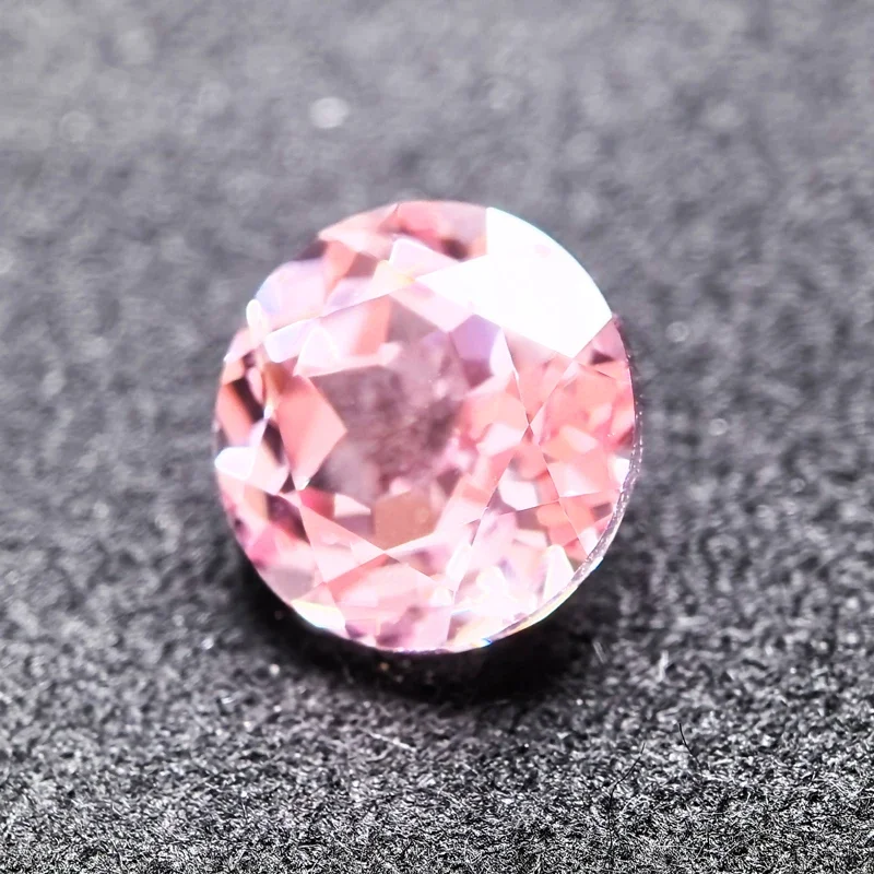 Lab Grown Sapphire Round Shape Sakura Color Extremely Charms Shiny Quality DIY Ring Necklace Earrings Main Materials Certificate