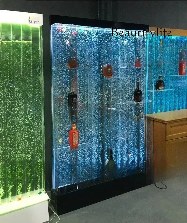 

Entrance Decoration Background Partition Flowing Water Ornaments Customized Bubble Screen Wine Cabinet Water Curtain Wall