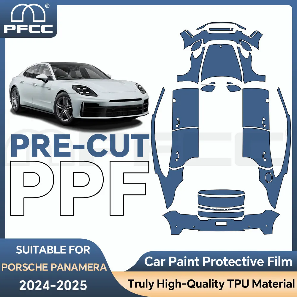 

For Porsche Panamera 2024-UP TPU Paint Protective Film Custom Fit Anti Scratch Self Healing Finishing Car Accessories Invisible