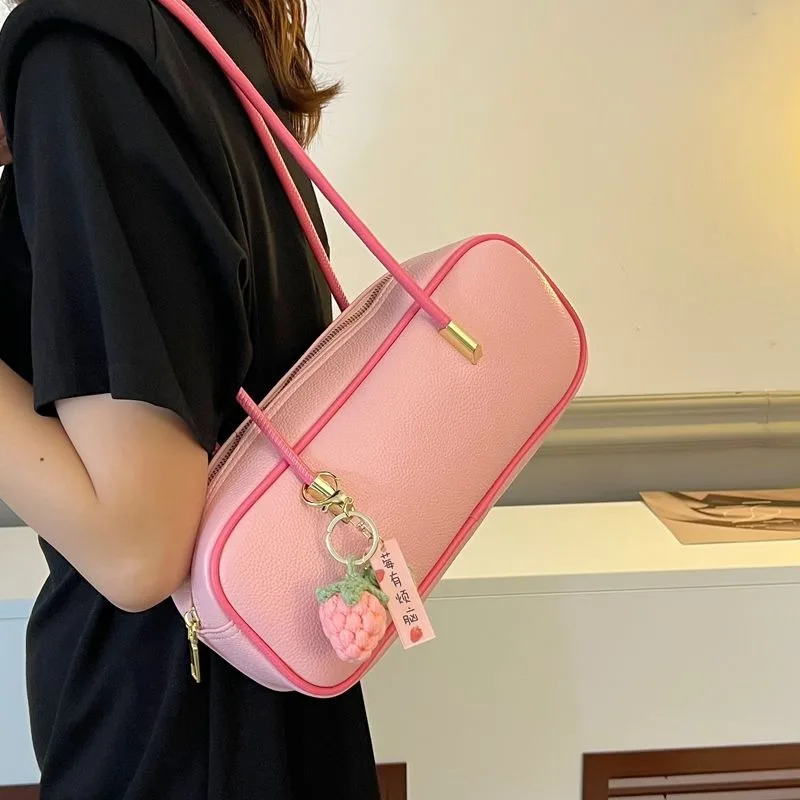 

Fashionable and Versatile Small Bag Women New High-end Texture Shoulder Bag Ladies Summer Underarm Bag PU Pillow Bags Baguette