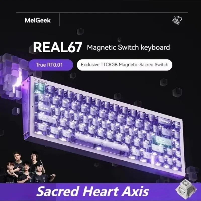 

Melgeek Real 67 Magnetic Axis Keyboard Gasket Structure Wired Hot-Swap Rt 0.01mm16k Sampling Rate Responds Gaming keyboard Gift