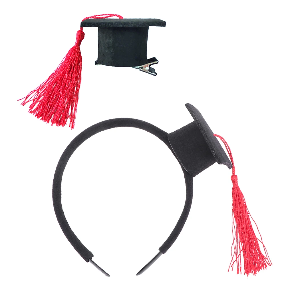 

1set Decorate Doctor Hat Headband Graduation Party Hairpin Plastic Child Hats Headdress Mini Hair Accessories Photography Props
