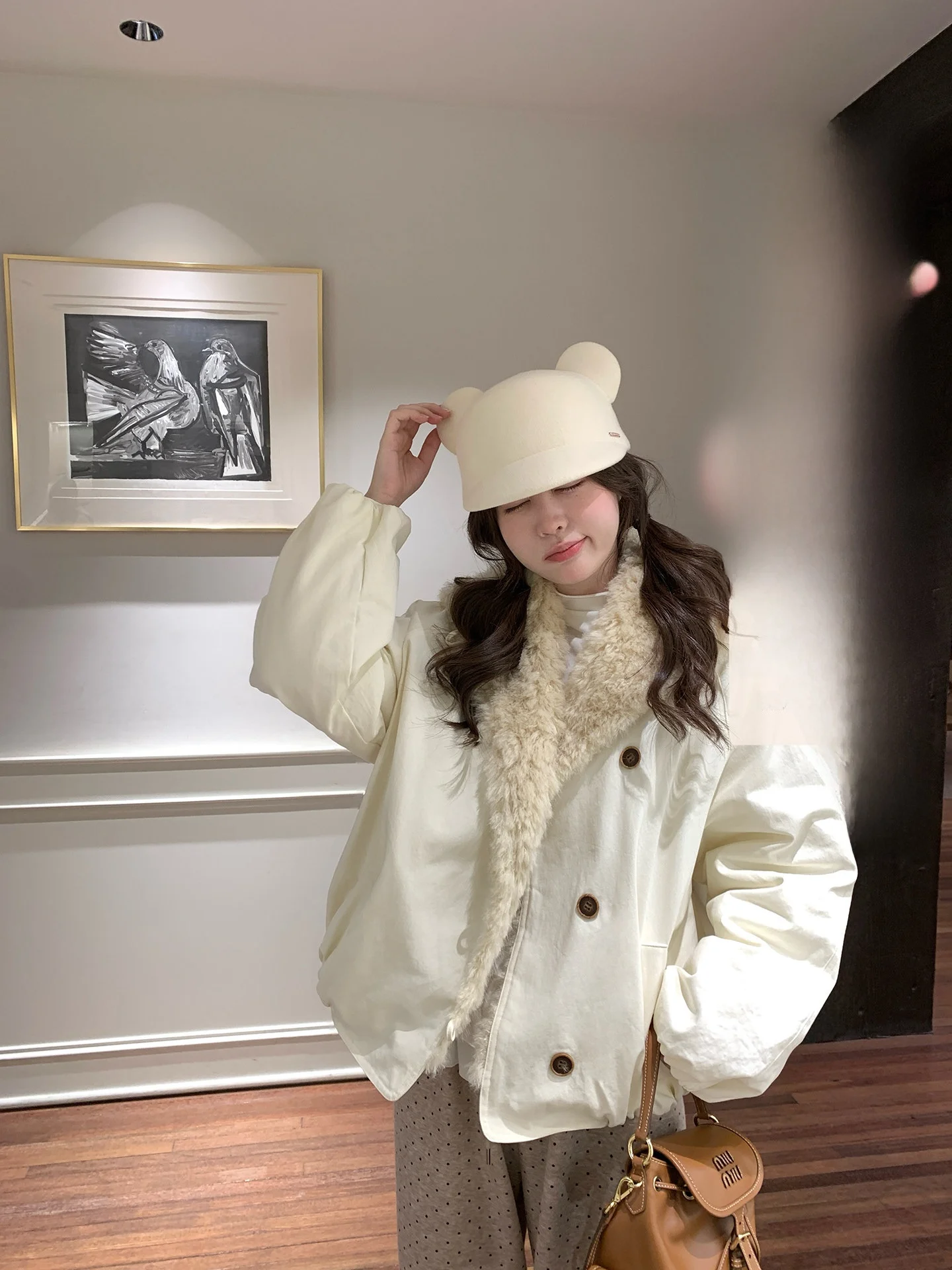 

PtonUmi Initial Snow Evening Thiened Winter Jaet Women's Loose Fit Long Sve Cotton Coat with Stand Collar And kets