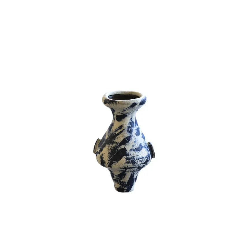 Dadan Ceramic Genuine Vase Flower Arrangement, Living Room Entrance Art Deco Chinese Flower Arrangement Large