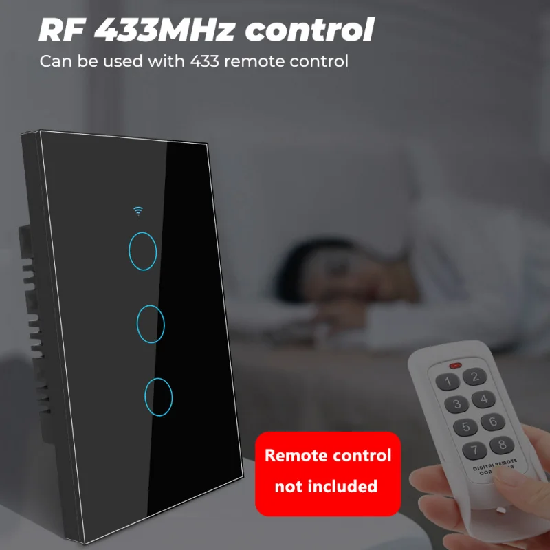 Homewifi RFWall Wireless Switch Lights Zero Fire Version Remote Control Graffiti Timing Language Switch