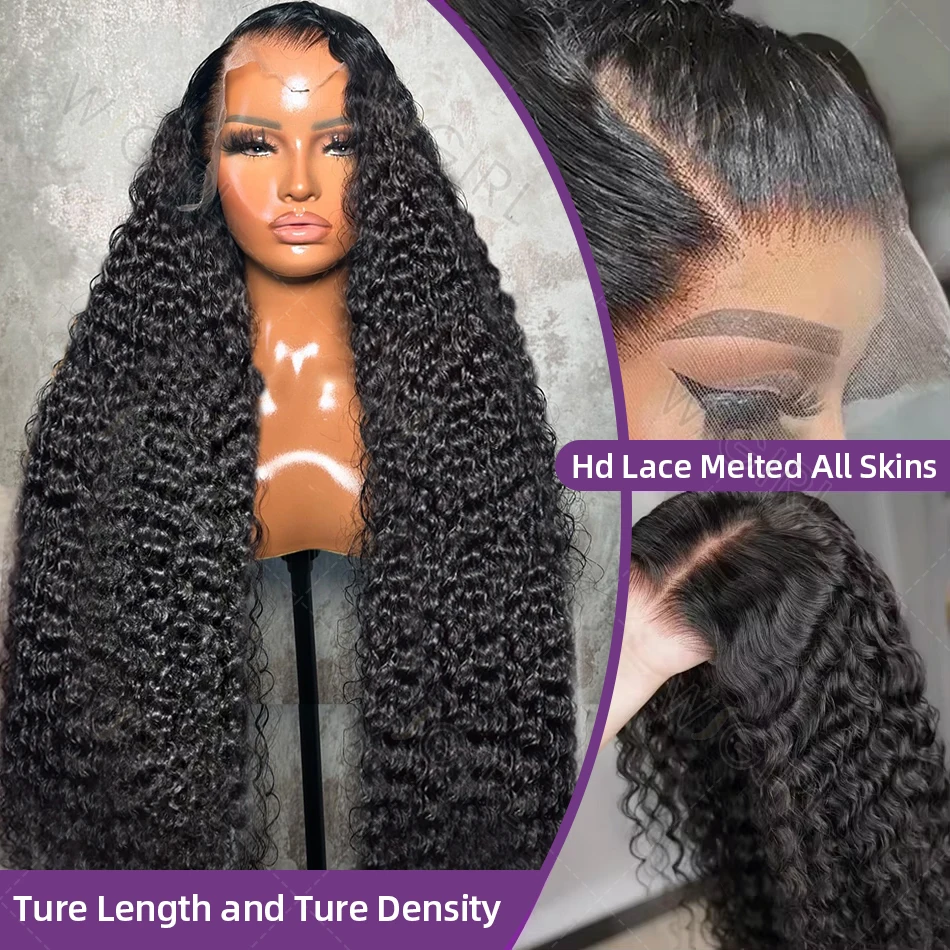 WIGIRL 32 Inch Deep Wave Frontal Wig 13x4 13x6 HD Lace Frontal Human Hair Wig Water Curly Human Hair Lace Frontal Wigs For Women