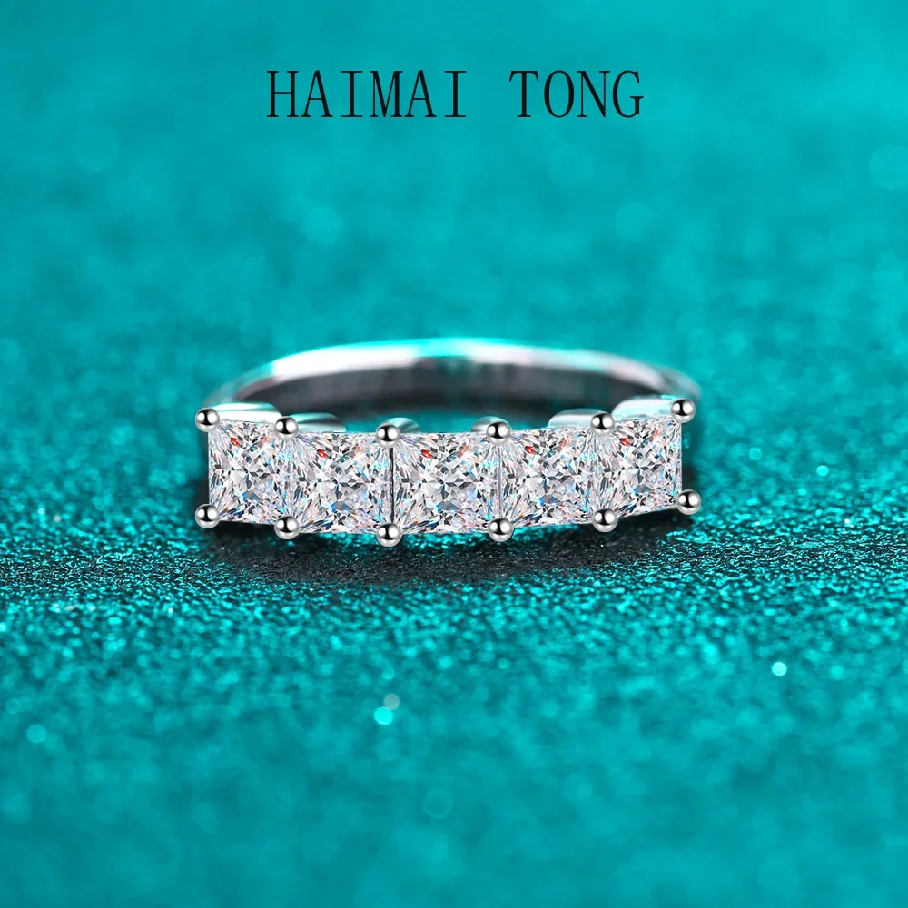 

HAIMATONG PT950 Платиновое кольцо Принцесса Куг Мо Санг Кольцо с бриллиантом Изысканное кольцо Композиция Производитель Прямая оптовая продажа