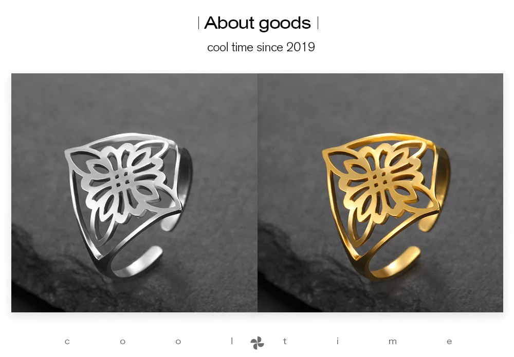 COOLTIME Hexenknoten-Ring für Frauen, Edelstahl, verstellbar, Blume, Irland, keltischer Ring, Schmuck, Geschenk, Großhandel – Detail 3