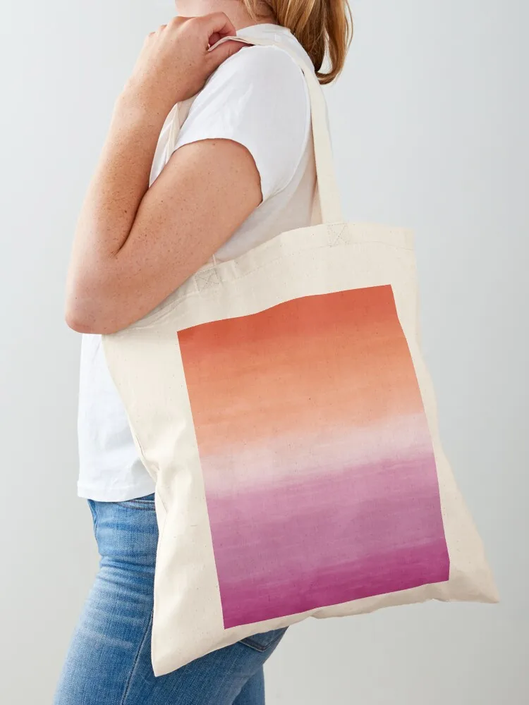 blended sunset lesbian flag (orange and magenta) Tote Bag shopping bag shopping cart bags personalized tote bag Canvas Tote