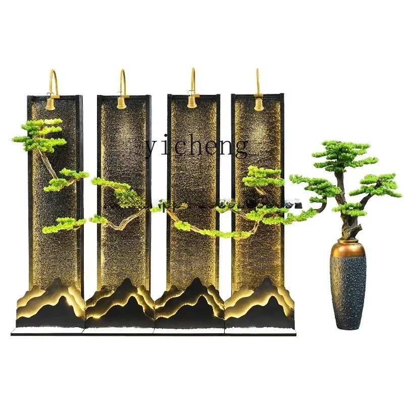 BJ-9 Fake Mountain Water Circulation Creative Screen Partition Water Curtain Wall Ornament Courtyard Living Room Entrance Gift