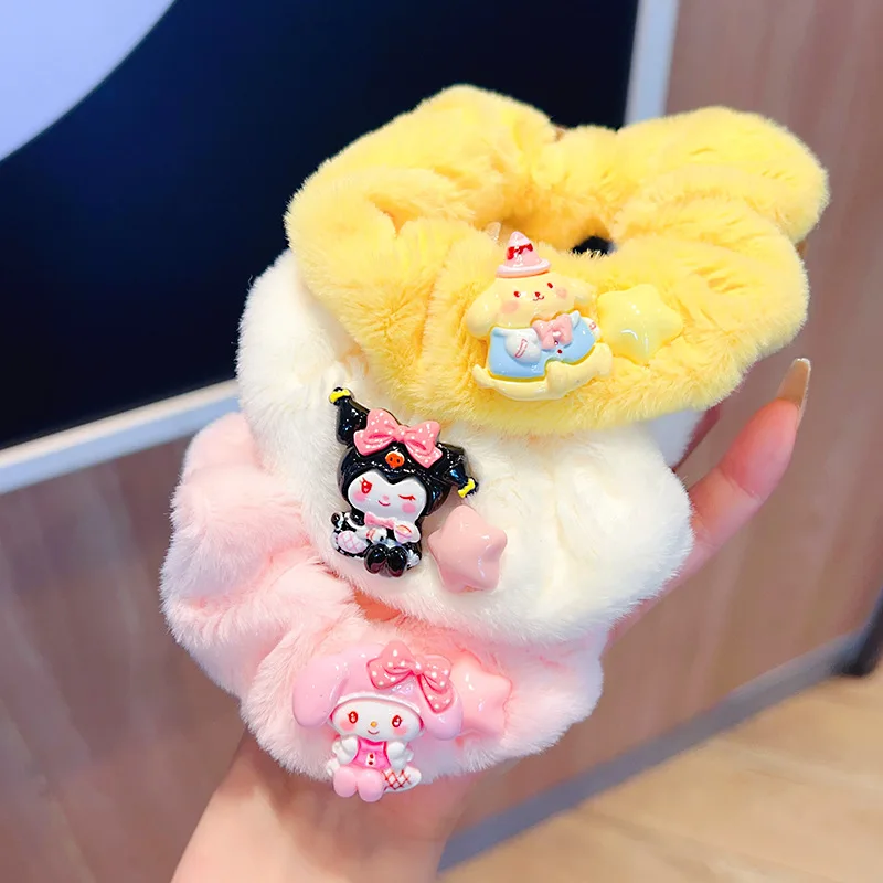 Sanrios Anime Kawaii Toy My Melody Cinnamoroll Kuromi Hellokittys Pompom Purins Plush Headwear Birthday Gift Christmas Gifts